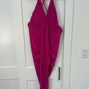 Elegant Pink Midi Dress